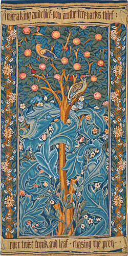 The Woodpecker, met perkament, William Morris wandtapijt