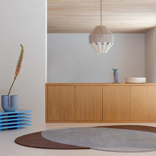 Element chad bruin blauw vloerkleed