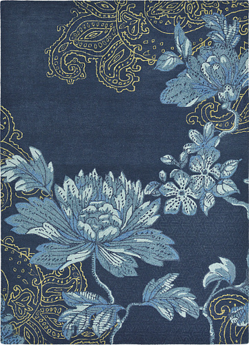 Fable floral blauw vloerkleed
