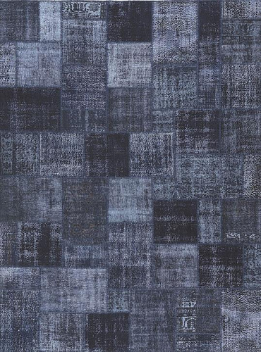 Marineblauw patchwork tapijt