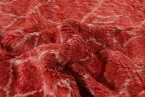 Berber rood hoogpolig tapijt