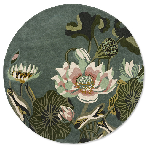 Waterlily midnight pond cirkel vloerkleed