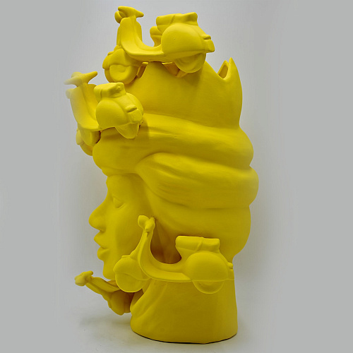 Moor's Head matgele sculptuur