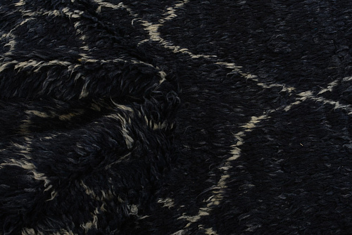 Berber zwart & wit hoogpolig tapijt