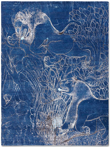 Two Lions Navy handgeweven vloerkleed