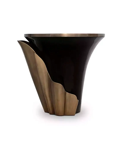 Solstice oud goudblad bijzettafel