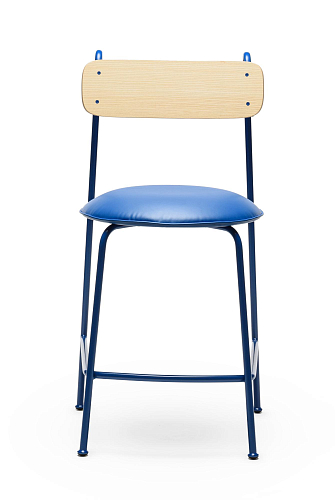 Lena SG-65 Blauwe Essenhout Barkrukstoel