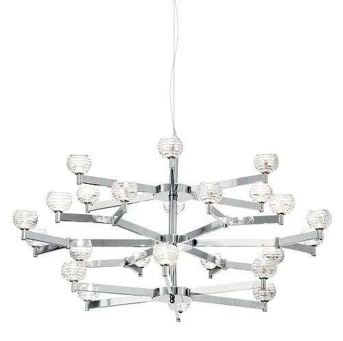 Art Deco Nikkel Kristallen Kroonluchter