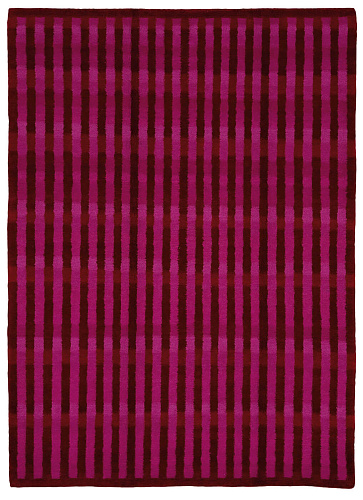 Gamba verticale strepen rood roze vloerkleed