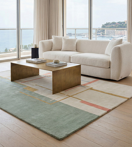 Linear Atlas Green design vloerkleed