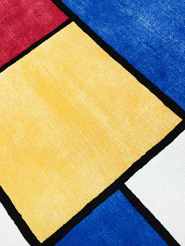 Mondriaan handgeweven vloerkleed