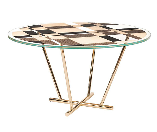 Piet ronde glazen eettafel