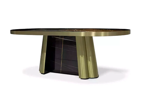 Decovita zwart en goud graniet eettafel