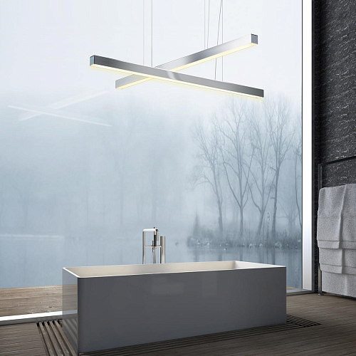 Gepolijst Nikkel Lineaire LED Hanglamp