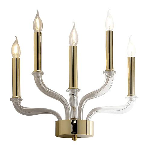 Moderne Murano Glas Wandlamp in Gepolijst Goud