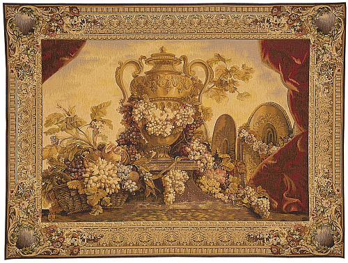 Vase and Grapes wandtapijt