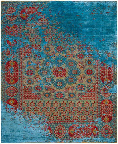 Mamluk kensington raved blauw vloerkleed