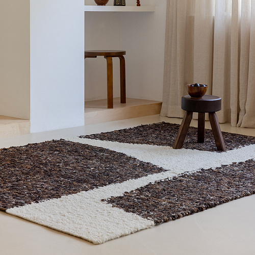 Craft fundament chocolade/cr vloerkleed