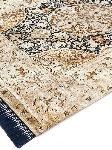Gold luxe handgeknoopt vloerkleed