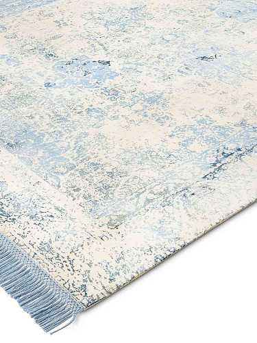 Lichtblauw luxe vloerkleed