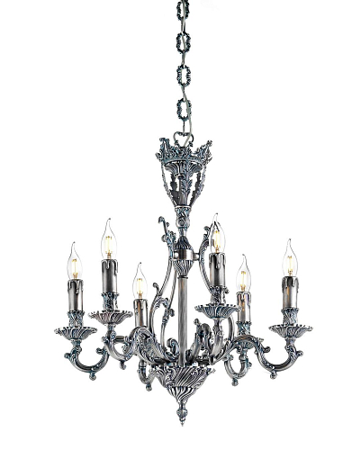 Klassieke Kroonluchter in Blauw Zilver Afwerking