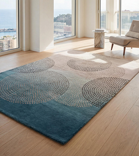 Misty Circles handgemaakt vloerkleed