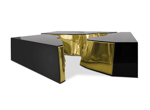 Fissure zwart gouden salontafel