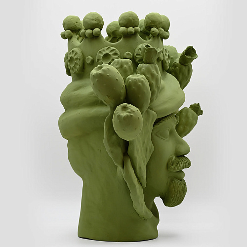 Moor's Head groene handgemaakte sculptuur