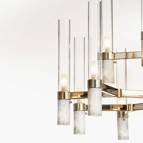 Carrara Marmer en Glas Kroonluchter