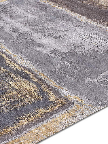 Gold Silver handgeweven vloerkleed
