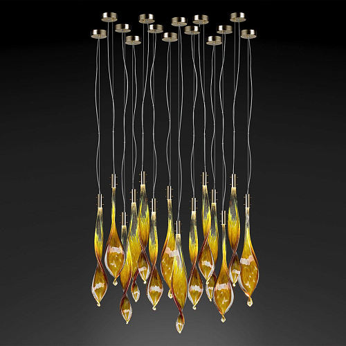 Murano Leaves 15-Lichts Hanglamp