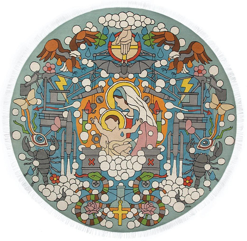 Birth rond vloerkleed