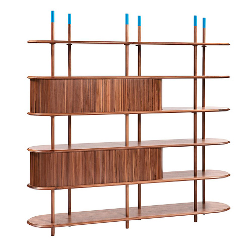 Moderne modulaire Canaletto walnoot boekenkast