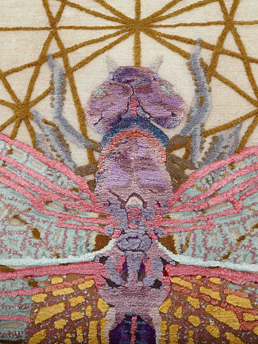 Trithemis Ardentis Agri rond designer handgeweven vloerkleed