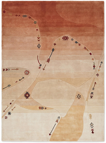 Abstract Path Terracotta vloerkleed