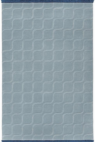 Lichtblauw handgetuft vloerkleed