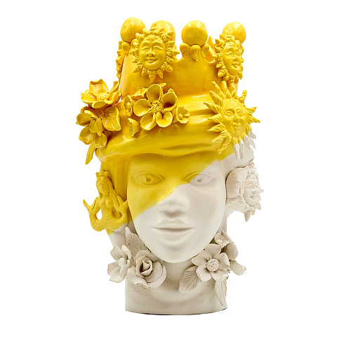 Moor's Head gouden en witte handgemaakte sculptuur