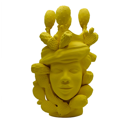 Moor's Head gele handgemaakte sculptuur