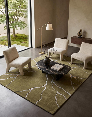 Vein Marble Olive vloerkleed