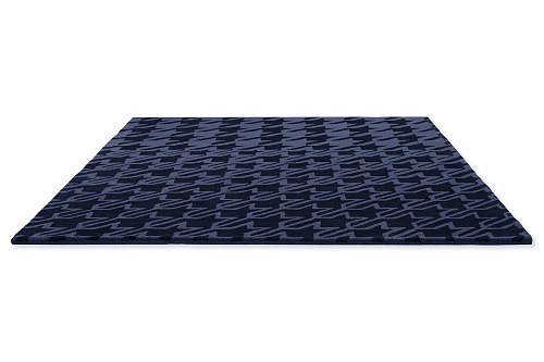 Houndstooth donkerblauw vloerkleed