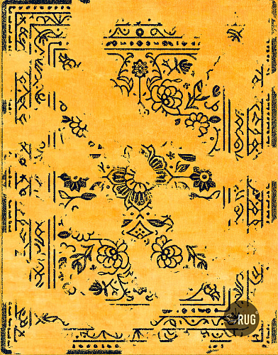 Agra zwart / goud tapijt