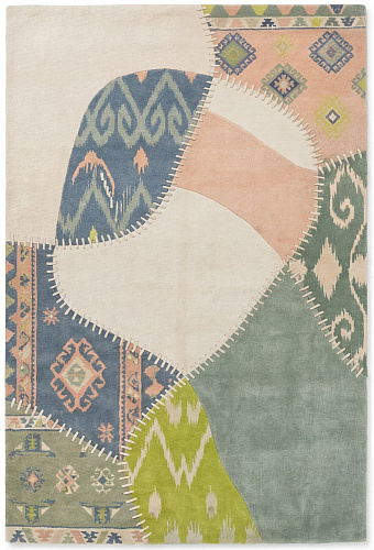 Textile Fragments Green handgemaakt vloerkleed