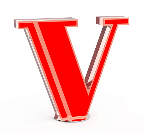Vibrant Letter V lamp