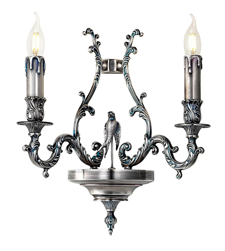 Bird Blauw Zilver 2-Lichts Wandlamp