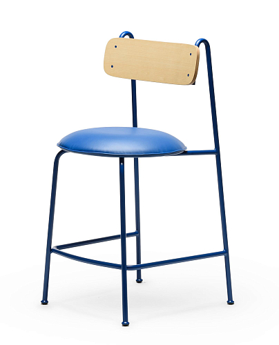 Lena SG-65 Blauwe Essenhout Barkrukstoel