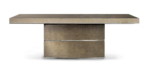 Leer en hout uitschuifbare tafel
