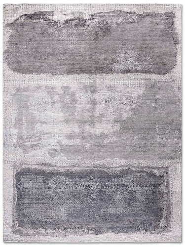 Silver White Grey handgeweven vloerkleed