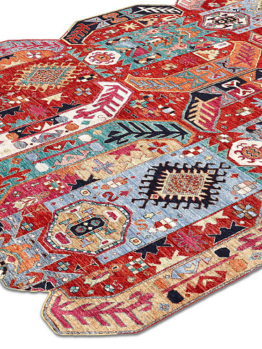 Multishape handgemaakte luxe vloerkleed