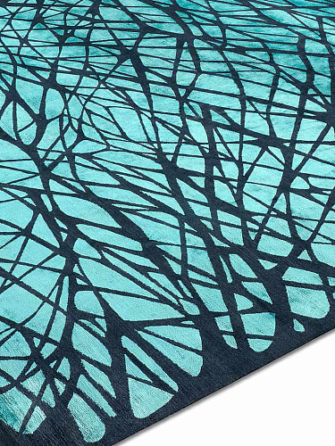 Dresden Turquoise luxe handgeknoopt vloerkleed