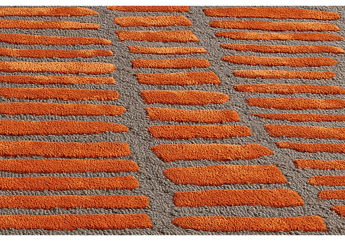 Oranje grijs wol / viscose Enia vloerkleed